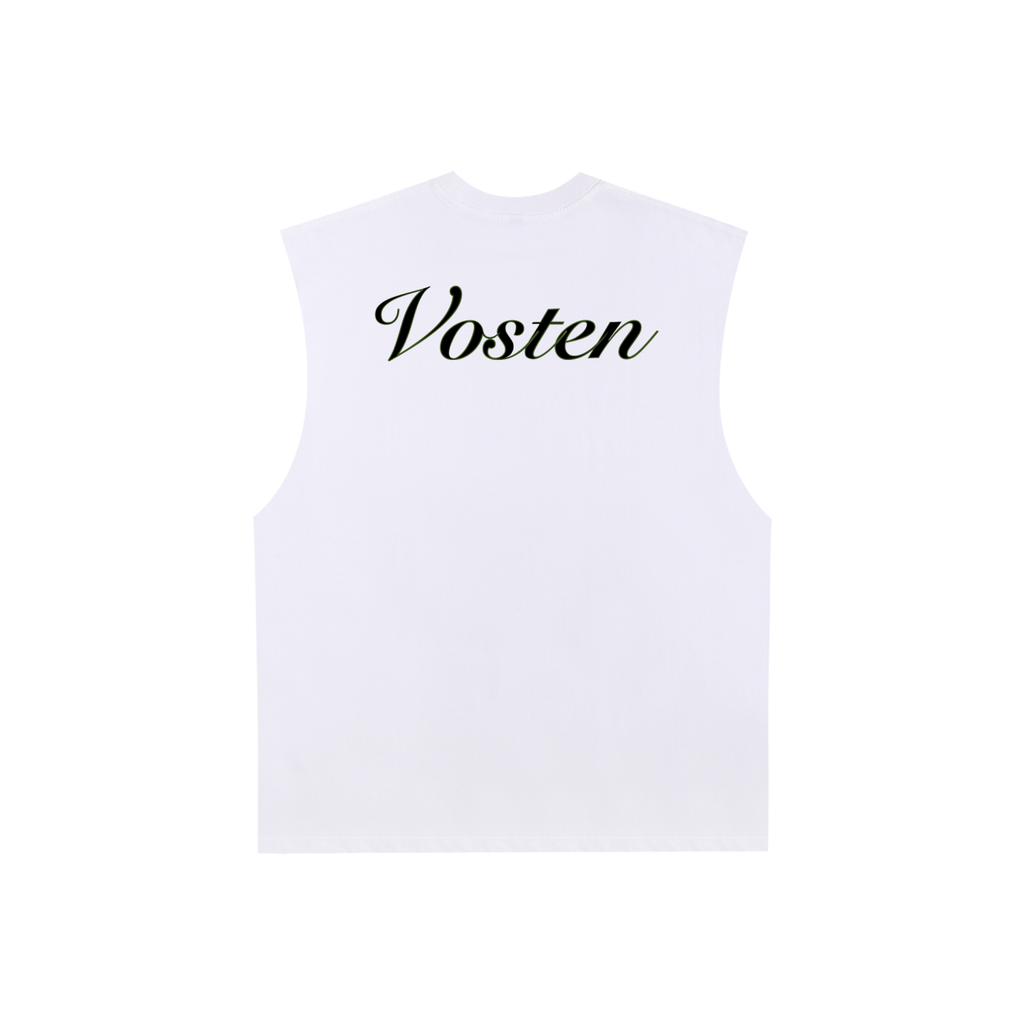 Raw Edge Cotton Tank Top