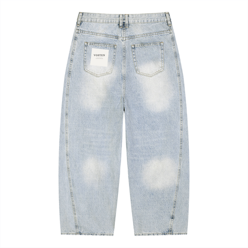 Vosten Vintage Wash Sunfade Barrel Leg Jeans