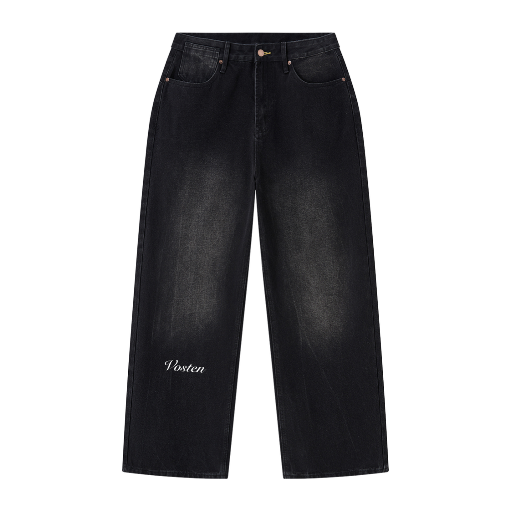 Men's Vintage Wash Wide Leg Jeans