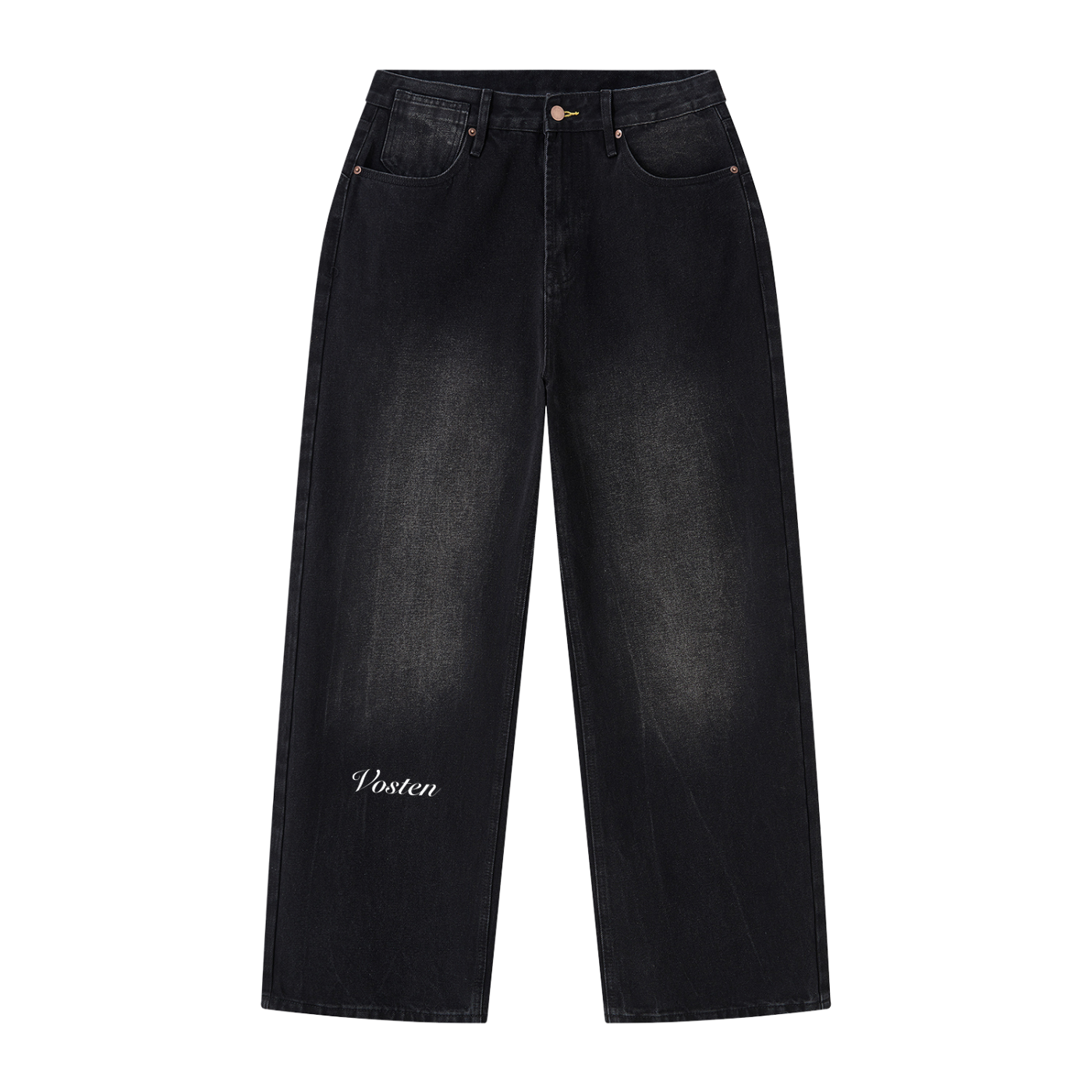 Men's Vintage Wash Wide Leg Jeans