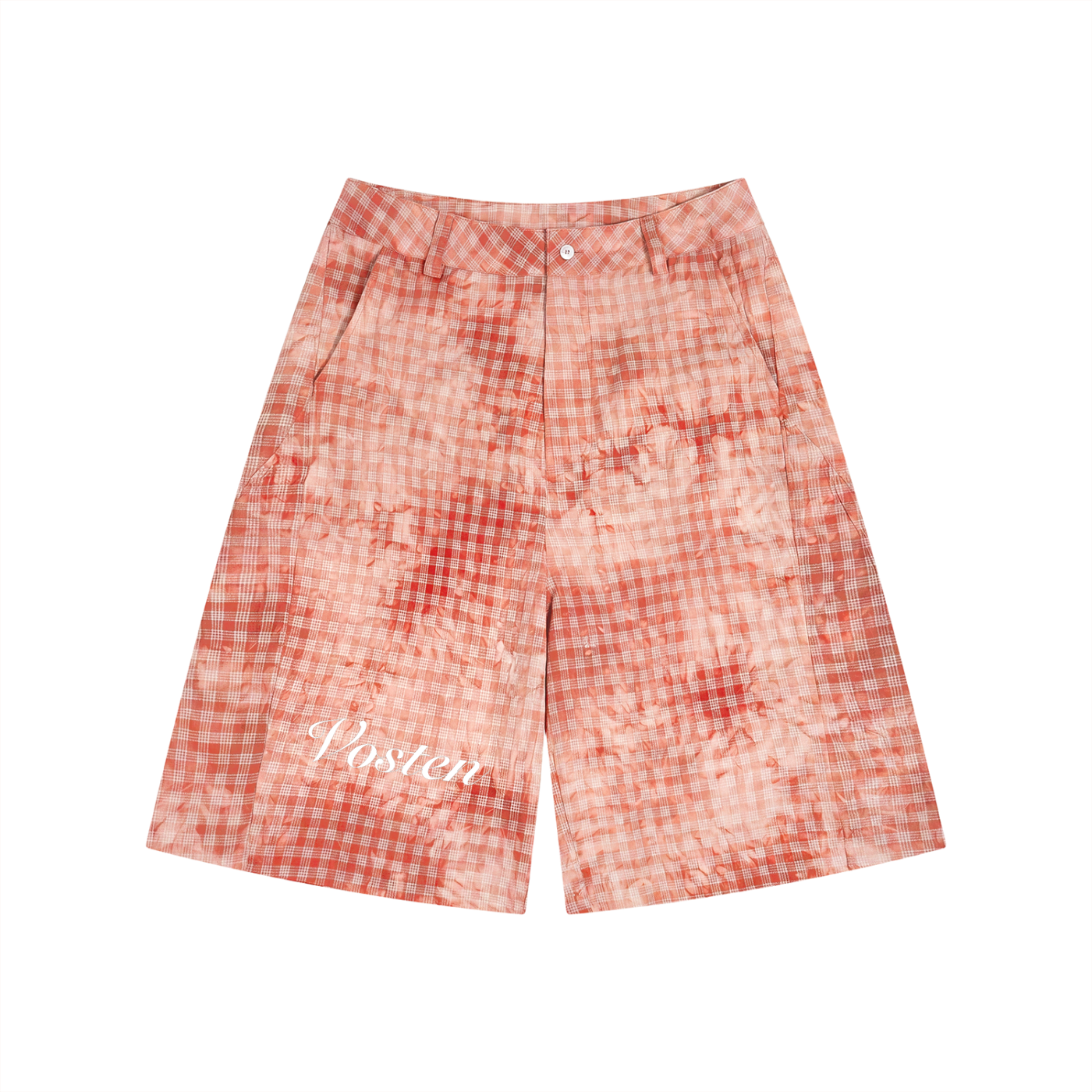 Unisex Vintage Wash Plaid Shorts