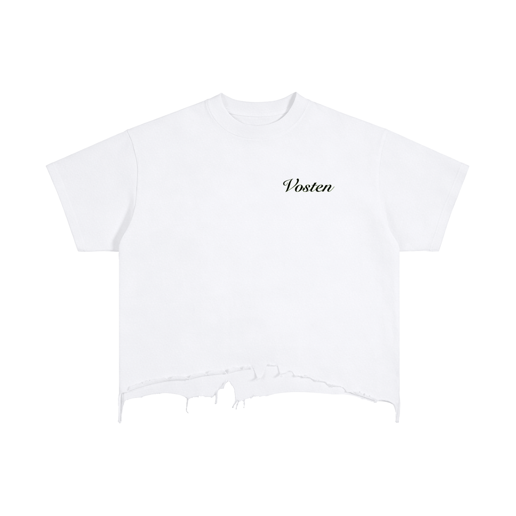 Vintage Wash Boxy Distressed Hem T-Shirt