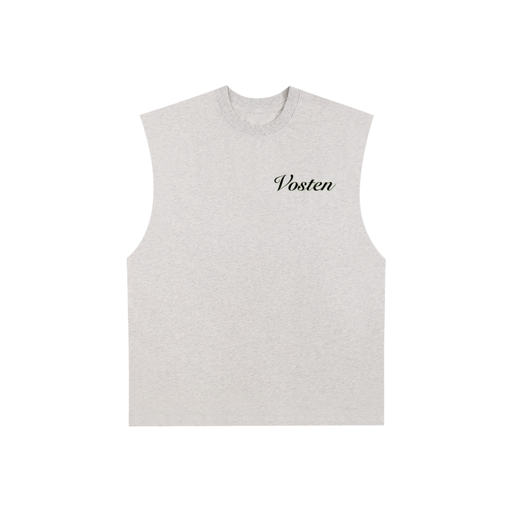 Raw Edge Cotton Tank Top