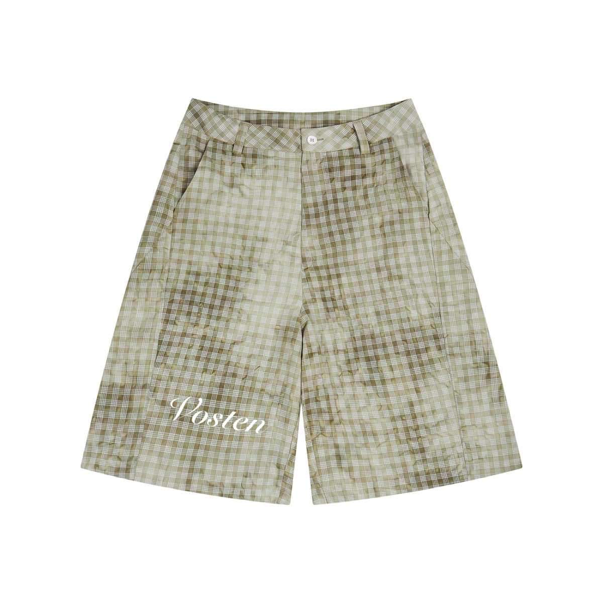 Unisex Vintage Wash Plaid Shorts